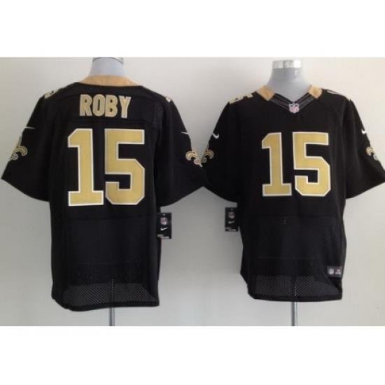 Nike NeW Orleans Saints 15 Courtney Roby Black Elite NFL Jersey