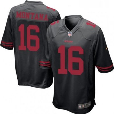 Mens Nike San Francisco 49ers 16 Joe Montana Game Black NFL Jersey