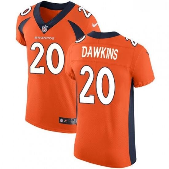 Men Nike Denver Broncos 20 Brian DaWkins Orange Team Color Vapor Untouchable Elite Player NFL Jersey