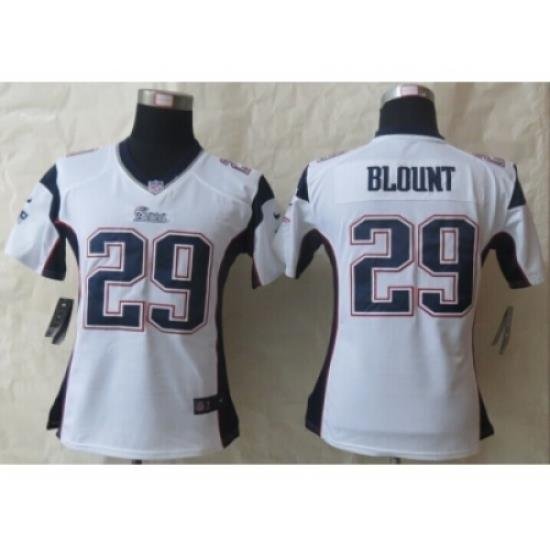 Women Nike New England Patriots #29 Blount white Jerseys