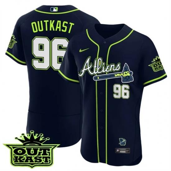 MEN 27S ATLANTA BRAVES ATLIENS 96 OutKast FLEX BASE JERSEY   ALL STITCHED