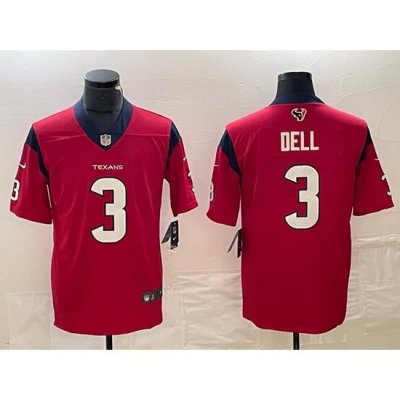 Men Houston Texans 3 Tank Dell Red Vapor Untouchable Stitched Football Jersey