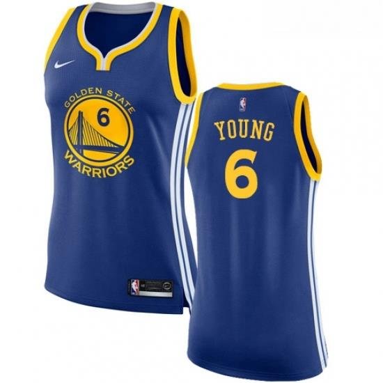 Womens Nike Golden State Warriors 6 Nick Young Authentic Royal Blue Road NBA Jersey Icon Edition