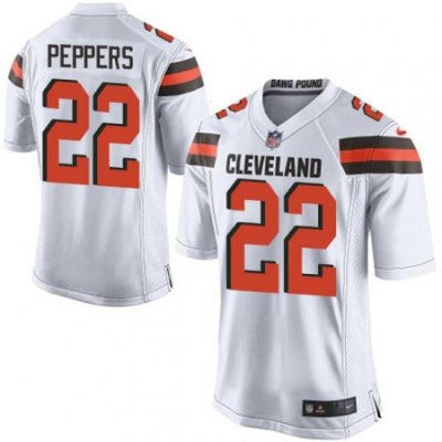 Nike Browns #22 Jabrill Peppers White Youth Stitched NFL New Elite Jersey