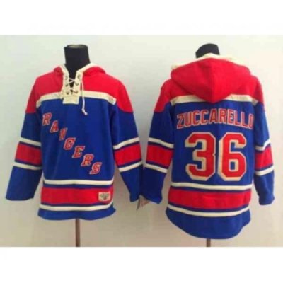 nhl jerseys new york rangers #36 zuccarello blue[pullover hooded sweatshirt]