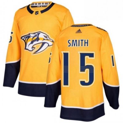 Mens Adidas Nashville Predators 15 Craig Smith Premier Gold Home NHL Jersey