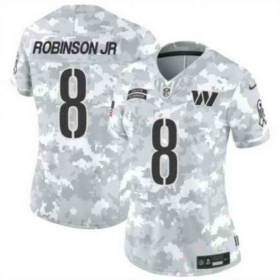 Women Washington Commanders 8 Brian Robinson Jr  2024 F U S E Arctic Camo Salute To Service