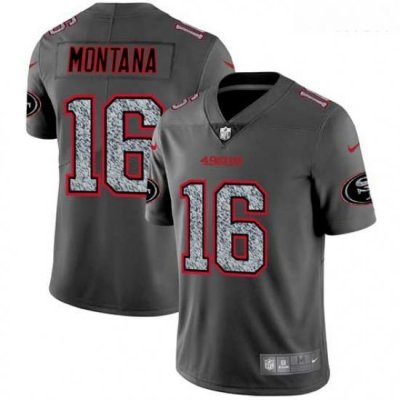 Nike 49ers 16 Joe Montana Gray Camo Vapor Untouchable Limited Jersey