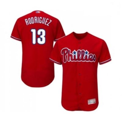 Mens Philadelphia Phillies 13 Sean Rodriguez Red Alternate Flex Base Authentic Collection Baseball Jersey