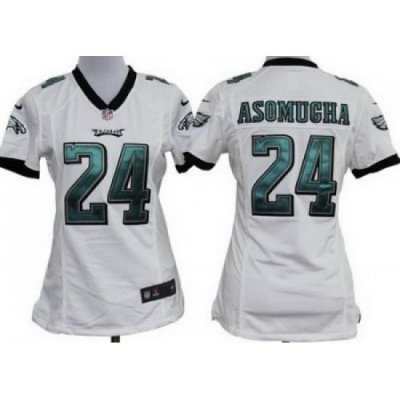 Women Nike Philadelphia Eagles #24 Nnamdi Asomugha White Nike NFL Jerseys