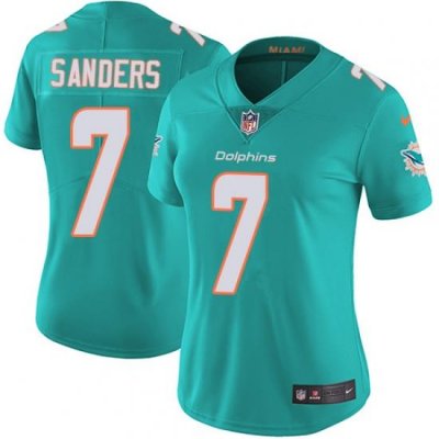 7 Elite Jason Sanders Aqua Green Nike NFL Home Womens Jersey Miami Dolphins Vapor Untouchable