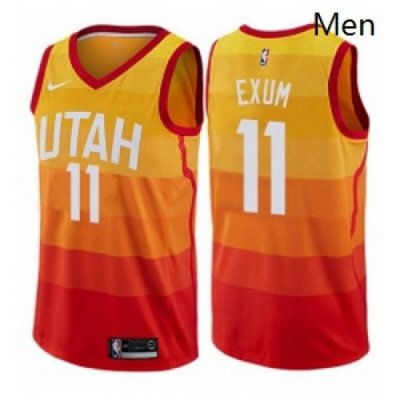 Mens Nike Utah Jazz 11 Dante Exum Swingman Orange NBA Jersey City Edition