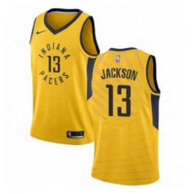 Womens Nike Indiana Pacers 13 Mark Jackson Authentic Gold NBA Jersey Statement Edition