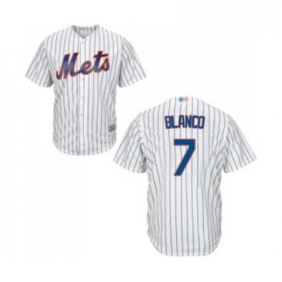 Mens NeW York Mets 7 Gregor Blanco Replica White Home Cool Base Baseball Jersey