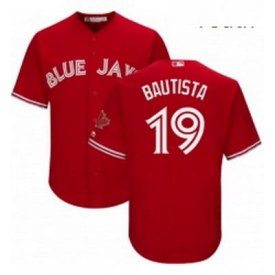 Youth Majestic Toronto Blue Jays 19 Jose Bautista Replica Scarlet Alternate MLB Jersey