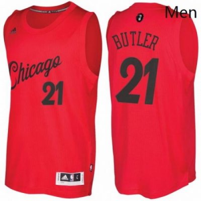 Mens Chicago Bulls 21 Jimmy Butler Red 2016 2017 Christmas Day NBA Swingman Jersey