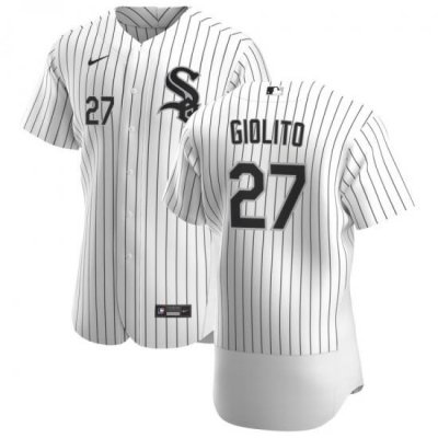 Men Chicago White Sox 27 Lucas Giolito Men Nike White Home 2020 Flex Base Player MLB Jersey