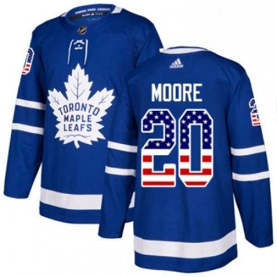 Youth Adidas Toronto Maple Leafs 20 Dominic Moore Authentic Royal Blue USA Flag Fashion NHL Jersey