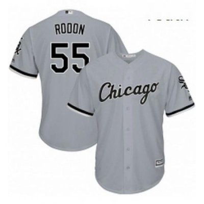 Youth Majestic Chicago White Sox 55 Carlos Rodon Replica Grey Road Cool Base MLB Jersey