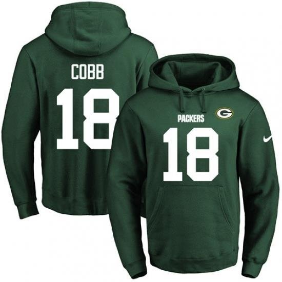 NFL Mens Nike Green Bay Packers 18 Randall Cobb Green Name Number Pullover Hoodie