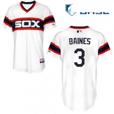 Mens Majestic Chicago White Sox 3 Harold Baines Replica White 2013 Alternate Home Cool Base MLB Jersey