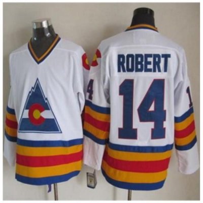 Colorado Avalanche #14 Rene Robert White CCM Throwback Stitched NHL Jersey