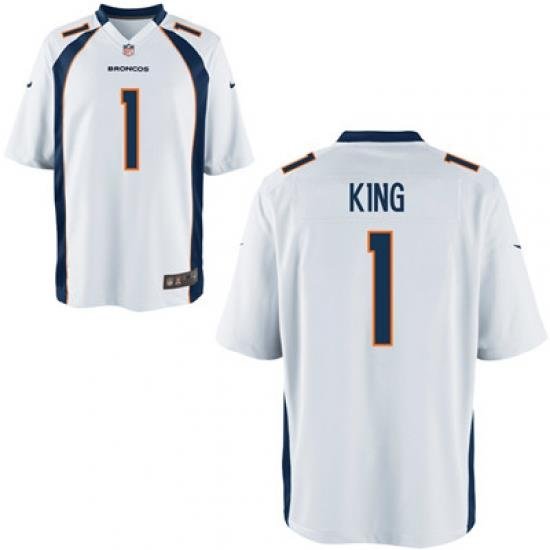 Nike Broncos #1 Marquette King White Elite Jersey