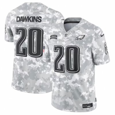 Men Philadelphia Eagles 20 Brian Dawkins 2024 Arctic Camo Salute To Service Limited Stitched Football Jersey