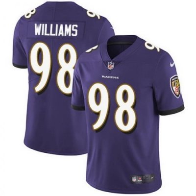 Ravens 98 Brandon Williams Purple Team Color Youth Stitched Football Vapor Untouchable Limited Jers