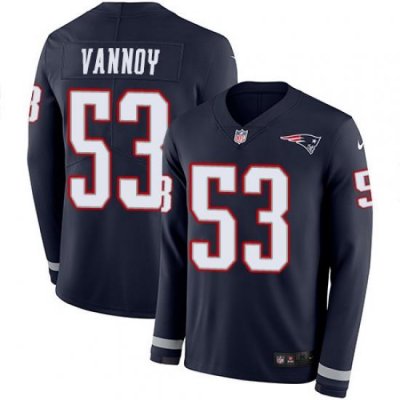 Nike Patriots #53 Kyle Van Noy Navy Blue Team Color Men Stitched NFL Limited Therma Long Sleeve Jersey