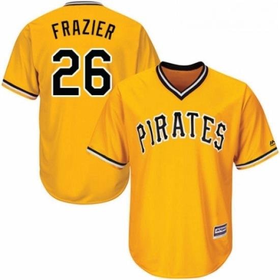 Youth Majestic Pittsburgh Pirates 26 Adam Frazier Authentic Gold Alternate Cool Base MLB Jersey