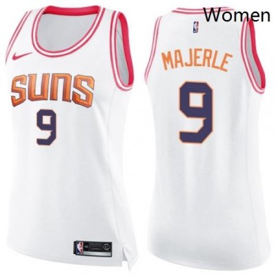 Womens Nike Phoenix Suns 9 Dan Majerle Swingman WhitePink Fashion NBA Jersey