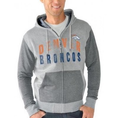 NFL Denver Broncos G III Sports by Carl Banks Safety Tri Blend Full Zip Hoodie Heathered Gray