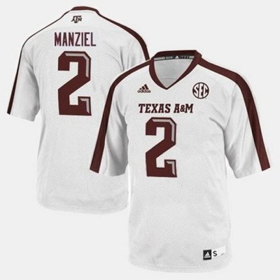 Men Texas A M Aggies Johnny Manziel College Football White Jersey