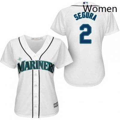 Womens Majestic Seattle Mariners 2 Jean Segura Replica White Home Cool Base MLB Jersey