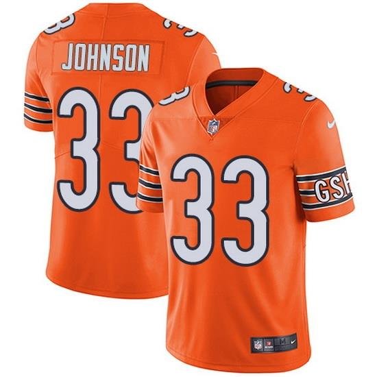 Nike Bears 33 Jaylon Johnson Orange Men Stitched NFL Limited Rush Jersey