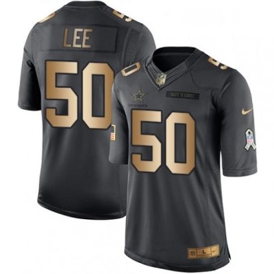 Mens Nike Dallas CoWboys 50 Sean Lee Limited BlackGold Salute to Service NFL Jersey