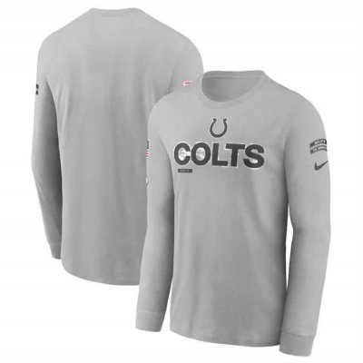 Men's Indianapolis Colts 2024 Gray Salute To Service Long Sleeve T-Shirt