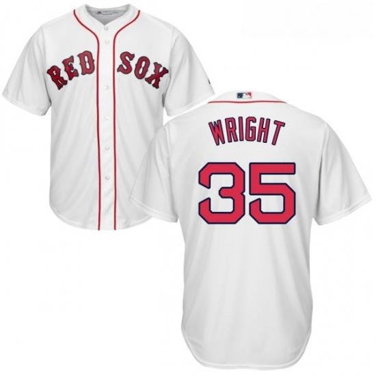 Youth Majestic Boston Red Sox 35 Steven Wright Replica White Home Cool Base MLB Jersey