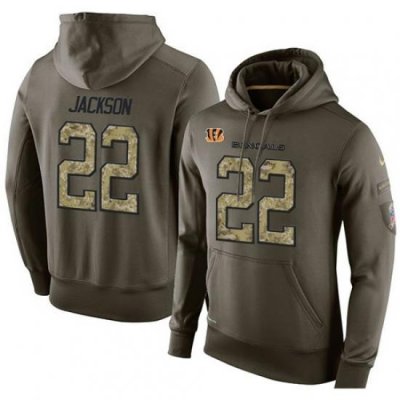 NFL Nike Cincinnati Bengals 22 William Jackson Green Salute To Service Mens Pullover Hoodie