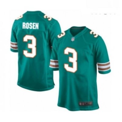 Mens Miami Dolphins 3 Josh Rosen Game Aqua Green Alternate Football Jersey