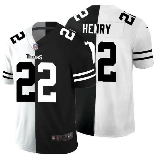 Tennessee Titans 22 Derrick Henry Men Black V White Peace Split Nike Vapor Untouchable Limited NFL Jersey