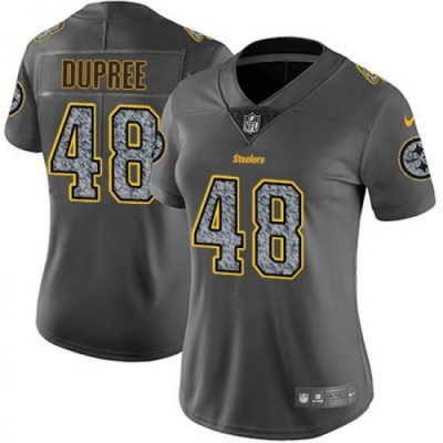 Nike Steelers #48 Bud Dupree Gray Static Womens NFL Vapor Untouchable Game Jersey