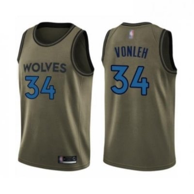 Youth Minnesota Timberwolves 34 Noah Vonleh Swingman Green Salute to Service Basketball Jersey