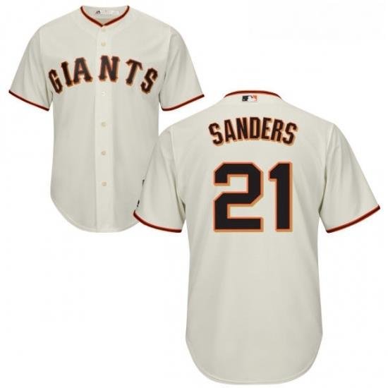 Youth Majestic San Francisco Giants 21 Deion Sanders Replica Cream Home Cool Base MLB Jersey