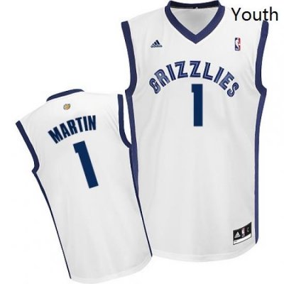 Youth Adidas Memphis Grizzlies 1 Jarell Martin Swingman White Home NBA Jersey