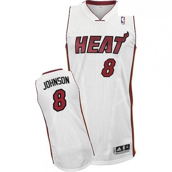 Mens Adidas Miami Heat 8 Tyler Johnson Authentic White Home NBA Jersey