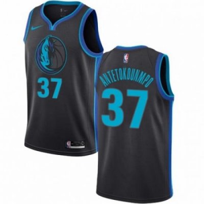 Mens Nike Dallas Mavericks 37 Kostas Antetokounmpo Swingman Charcoal NBA Jersey City Edition