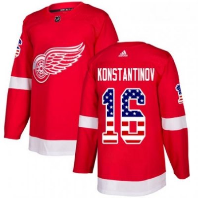 Youth Adidas Detroit Red Wings 16 Vladimir Konstantinov Authentic Red USA Flag Fashion NHL Jersey