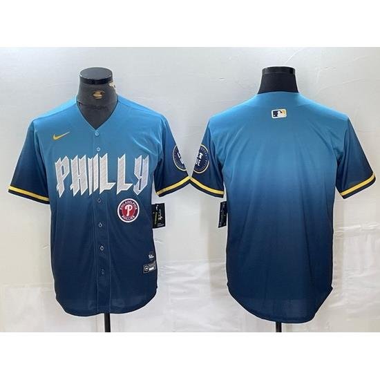 Men Philadelphia Phillies Blank Blue 2024 City Connect Limited Stitched Jersey 5